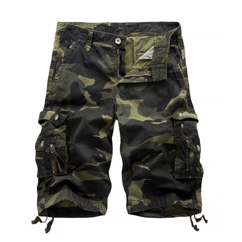 2025 Summer Military Camo Cargo Shorts Fashion Camouflage Multi-Pocket Homme Army Casual Shorts Bermudas Masculina Plus size 40 40 dark army green