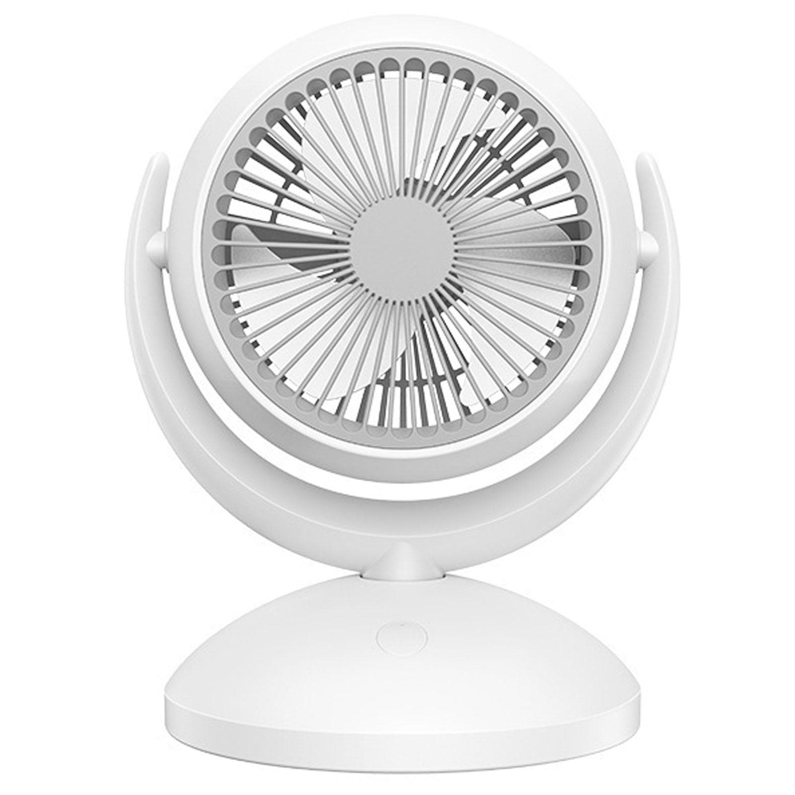 Table Fan 4 Speed Modes Stable Base Ultra Quiet Rechargeable Air Circulating Small Desk Fan for