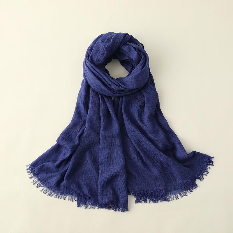 Summer Silk Scarf for Women, Fashionable Sun Protection and Shading, Beach Long Scarf, Solid Color Cotton and Linen Silk Scarf, Scarf 100*195CM