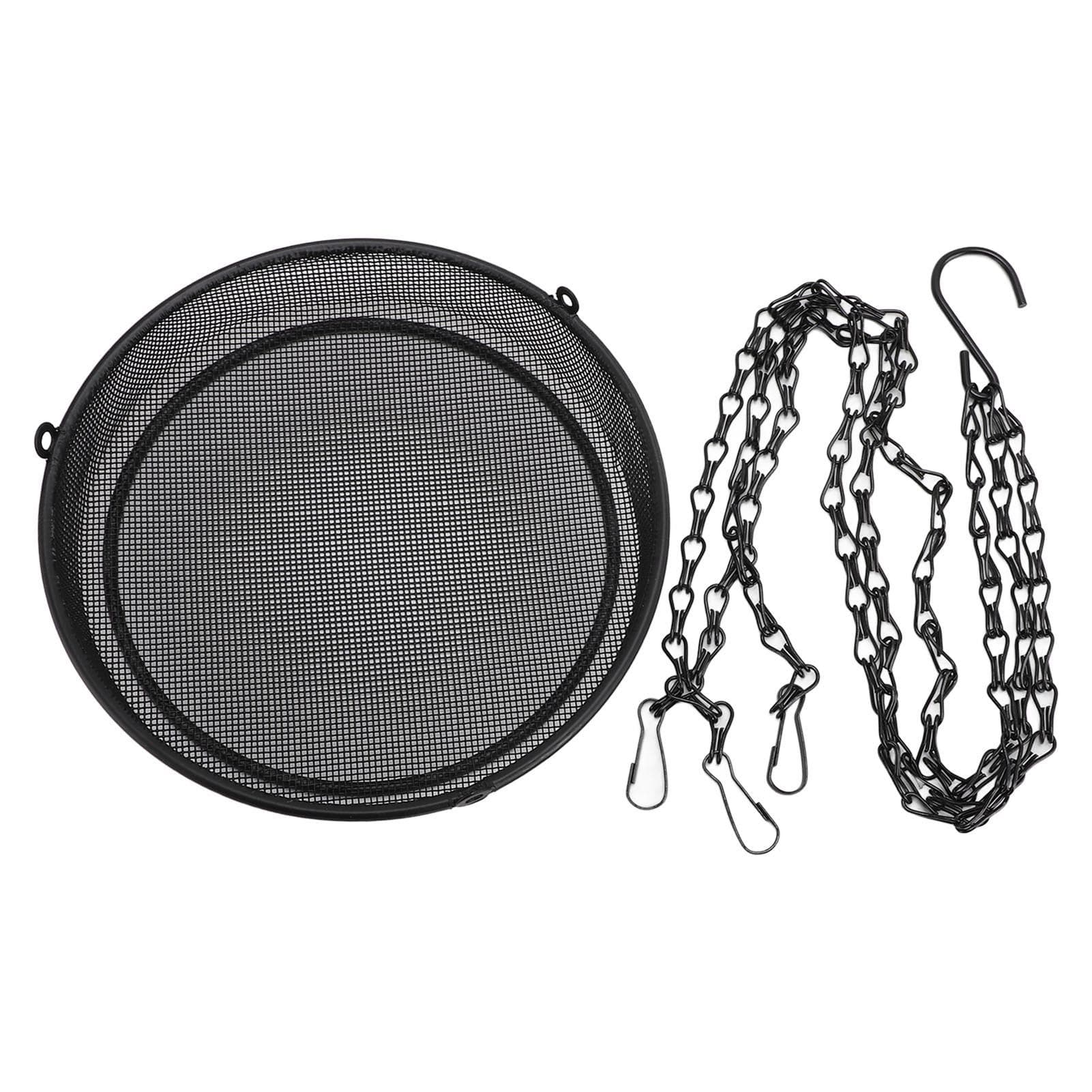 Bird Feeder Large Capacity Powder Coated Fine Metal Mesh Bird Feeder Hanging Tray for Garden Yard