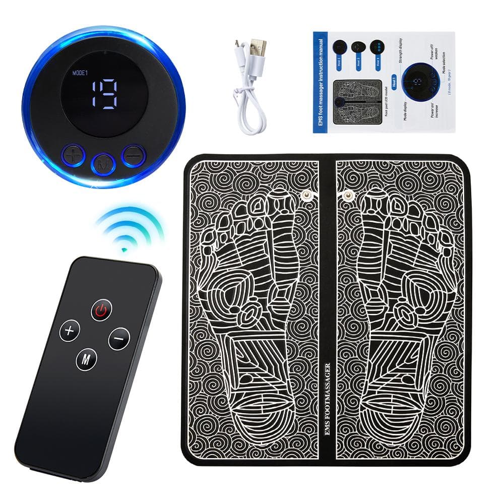 Electric EMS Foot Massager Pad Foldable Massage Mat Muscle Stimulation Relief Pain Relax Feet