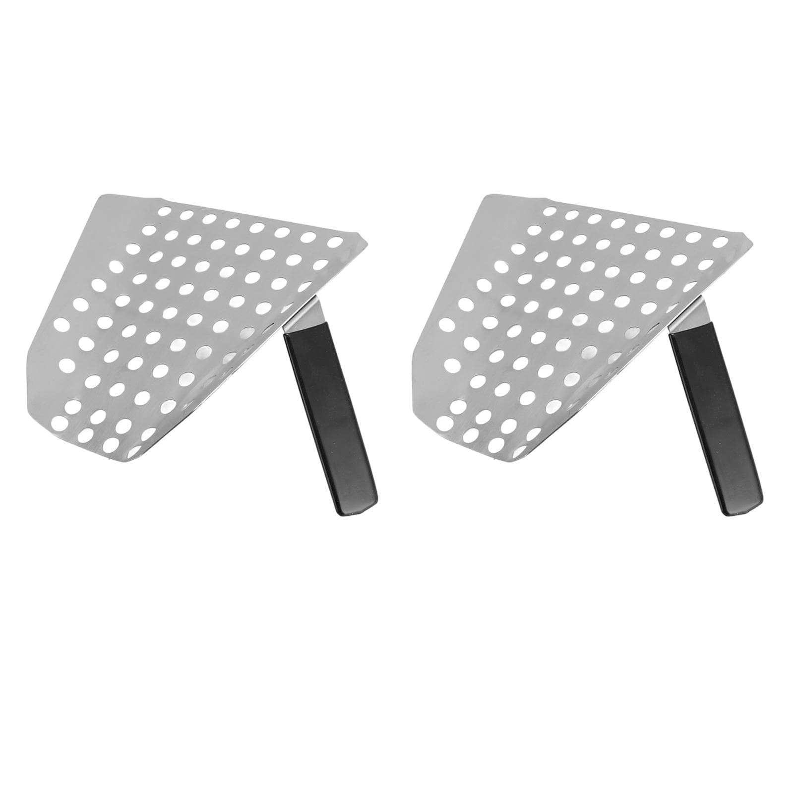 Fries Scoop Stainless Steel Ergonomic Single Handle French Fry Scooper with Holes for Popcorn 2pcs