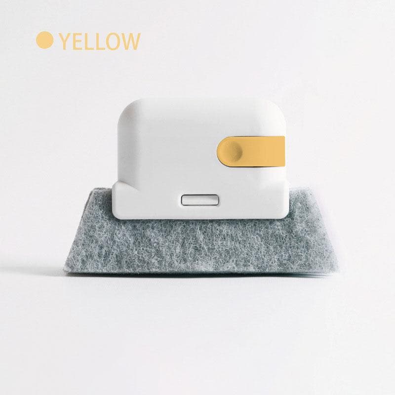 2 in 1 Groove Cleaning Tool Window Cleaning Brush Sliding Door Track Cleaning Tools Hand-held Crevice Cleaner yellow
