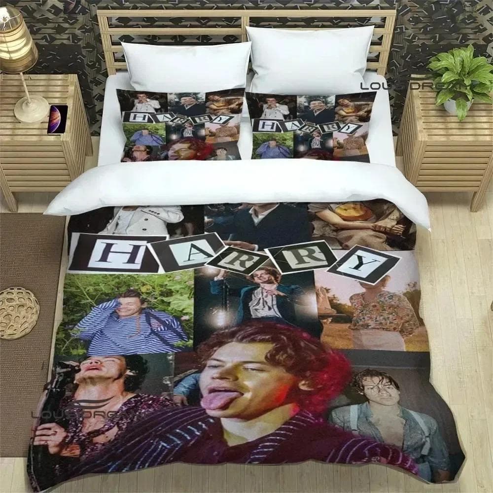 Singer H-Harry-Styles Bedding Sets exquisite bed supplies set duvet cover bed comforter set bedding set luxury birthday gift 70x133cm 2pcs