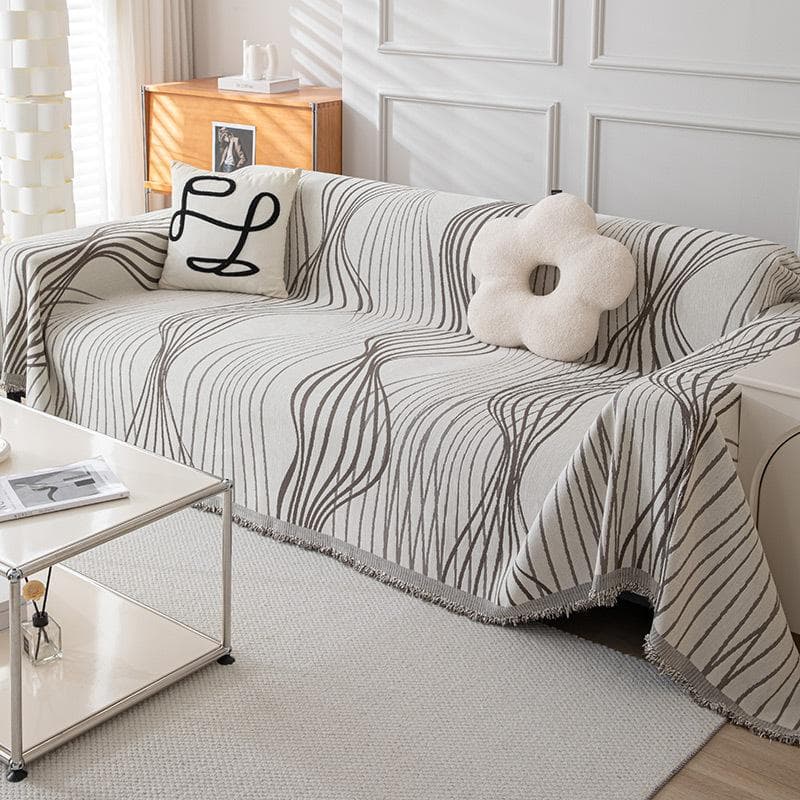 Chenille Sofa Towel Living Room All-season Universal Anti Slip Dustproof Seat Cushion Double-sided Usable Air Conditioning Quilt 180x130cm1pcs