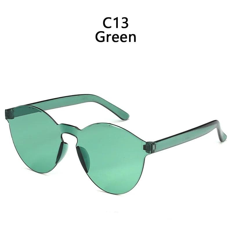 Rimless Conjoined Jelly Transparent Sunglasses Candy Color One Piece Colorful UV Protection Fashion SHOW AS PICTURE