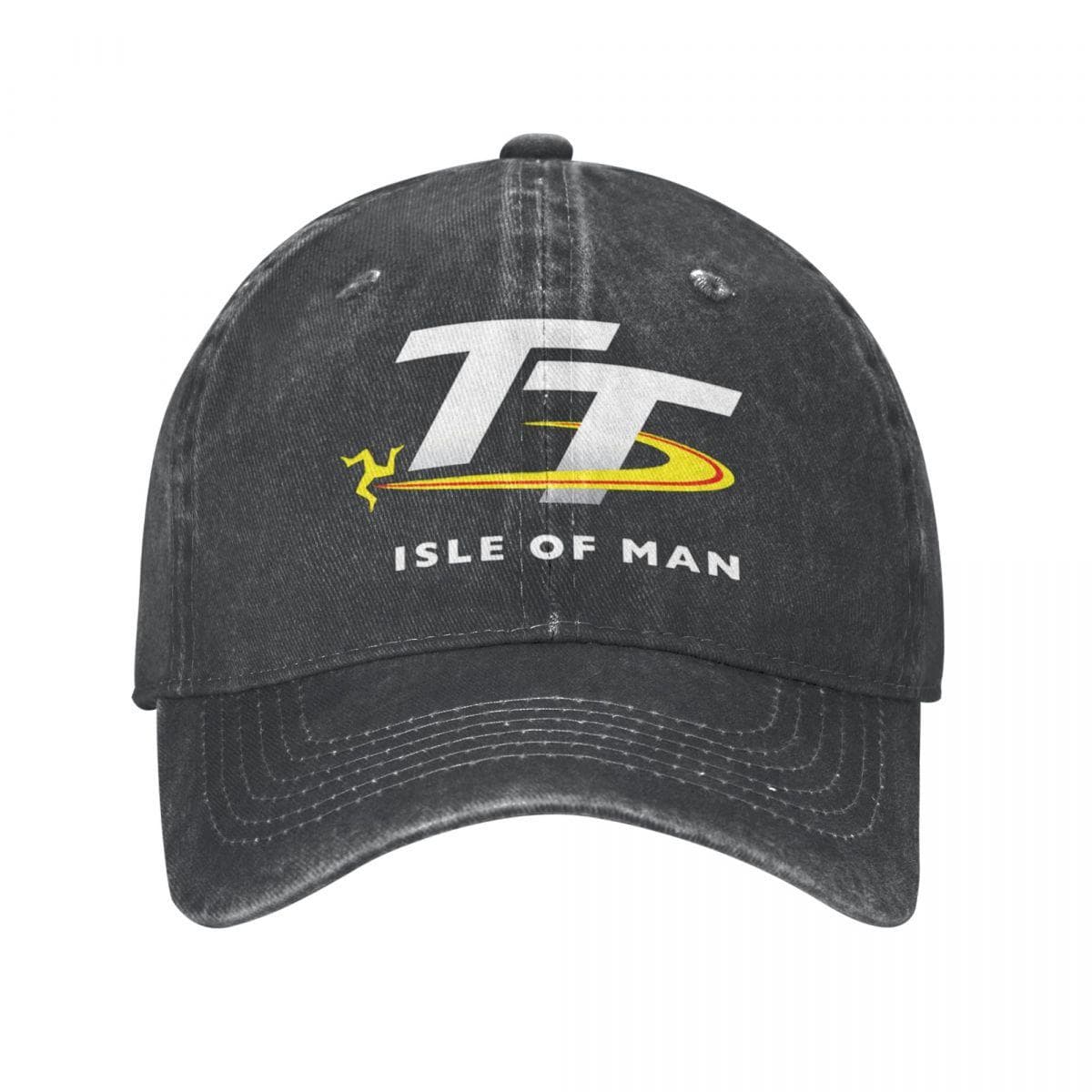 2023 Isle Of Man TT Races Merch Unisex Women Trucker Hat Motorcycle Racing Distressed Denim Washed Caps Hat Gift Snapback Cap One Size