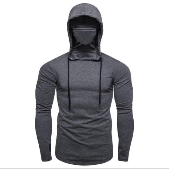 2024 New Men Solid Black Gray Hoodie Long Sleeve Hooded Sweatshirt for Man Sports Fitness Gym Running Casual Pullover Tops XXXL grey