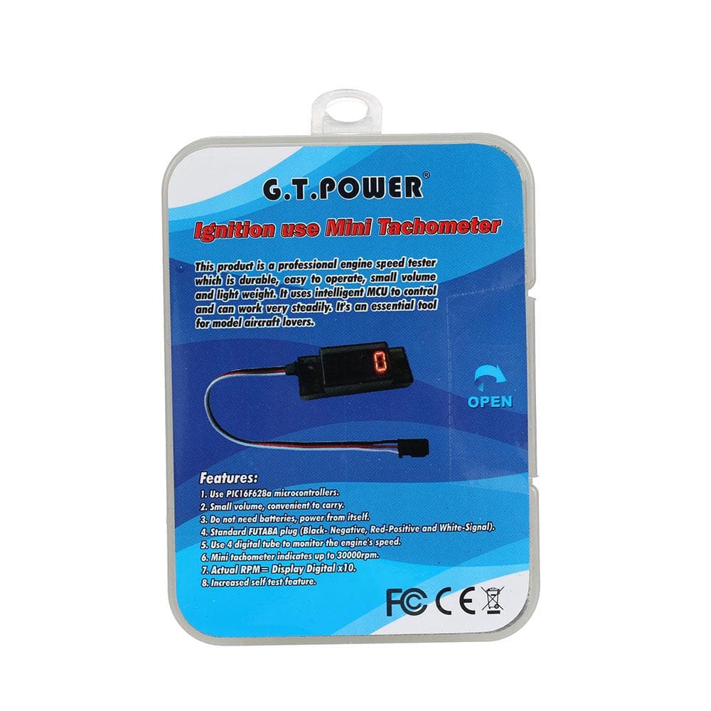 G.T.POWER Ignition Mini Tachometer Revolution Meter for RC