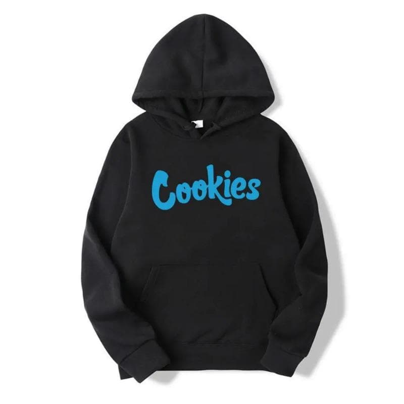 Cookies Printed Hooded Sweatshirt Trendy Men'S Women'S Pullover Hoodies & Sweatshirts Unisex XXL black