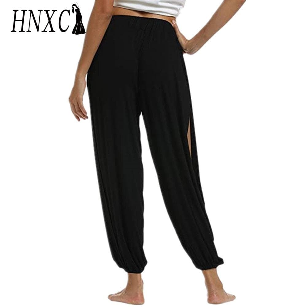 HNXC Women's Fashion Casual Solid Color Print Pants & Capris XXL black