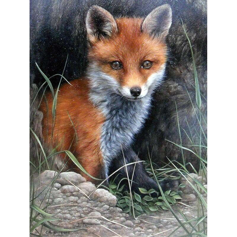 5D DIY Diamond Painting Forest Little Fox Full Round Diamond Embroidery Cross Stitch Rhinestone 20X30CM