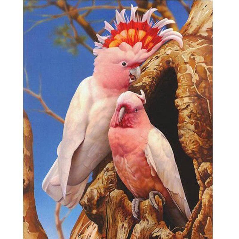 Diamond Embroidery Diy Diamond Painting Pink Parrot Cross Stitch Decor Diamond Mosaic Children Gift 20X30CM