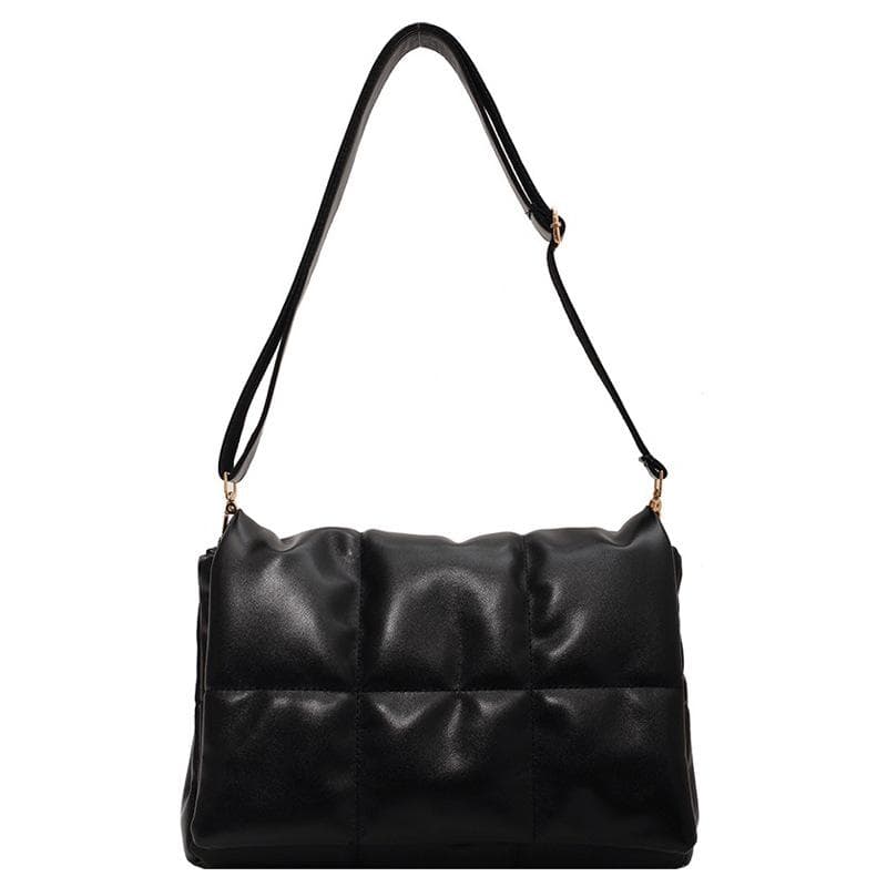Women's Bag, Large-capacity Cotton Jacket Bag, Women's Fashionable Retro Diamond-shaped Embroidered Thread Single-shoulder Crossbody Bag black