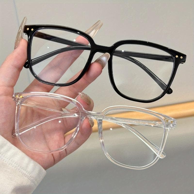 1/2 Pairs Y2K Retro Flat Glasses for Women Men Geometric Fashionable Decorating with Friends Family