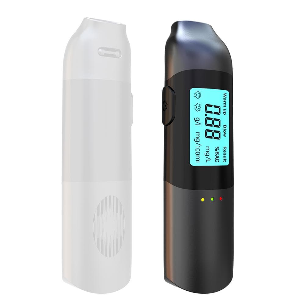 Alcohol Tester Portable High Accuracy Breathalyzer NonContacting Breath Alcohol Detector USB black