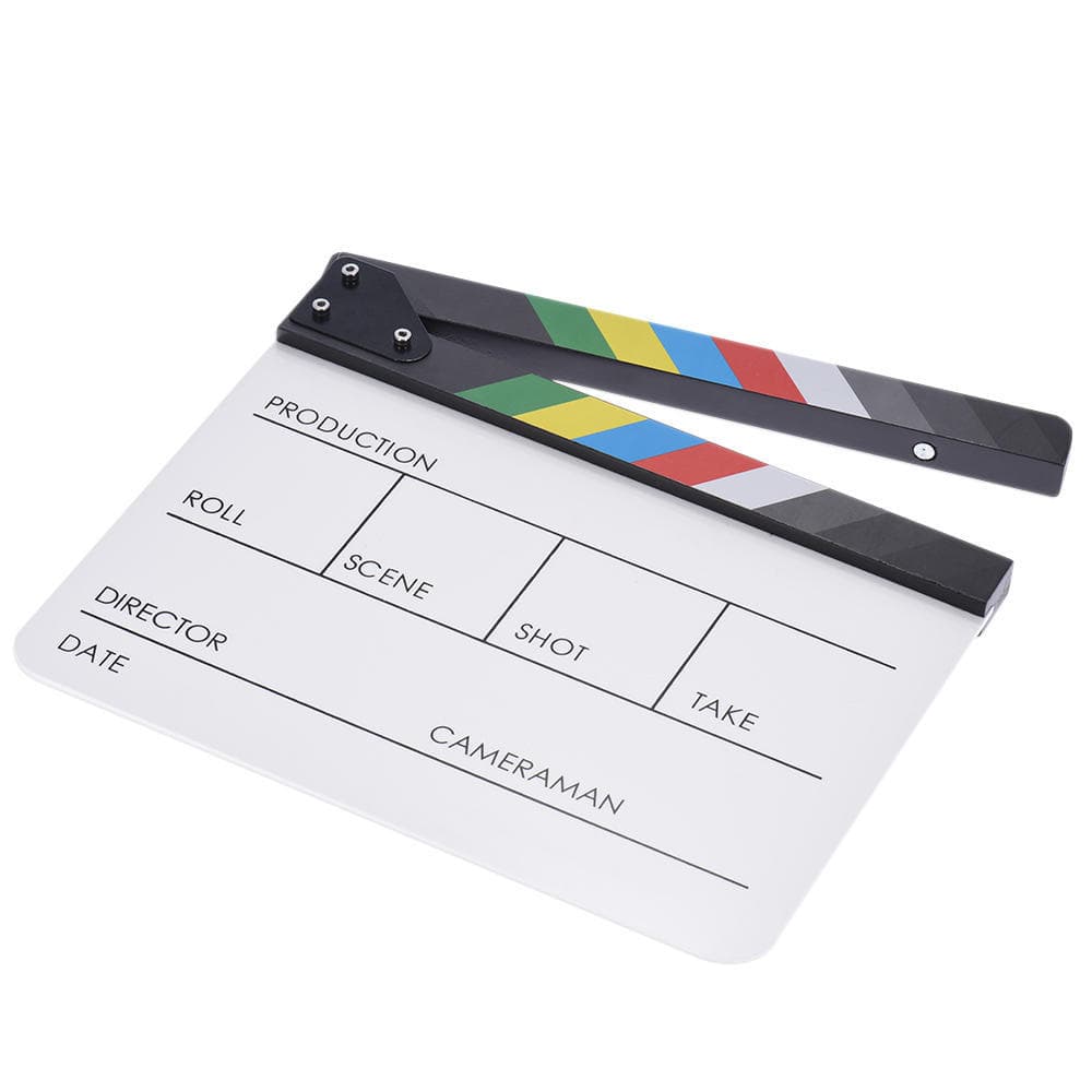 Wood+Acrylic Clapboard Dry Erase Director TV Film Movie Clapper Board Slate