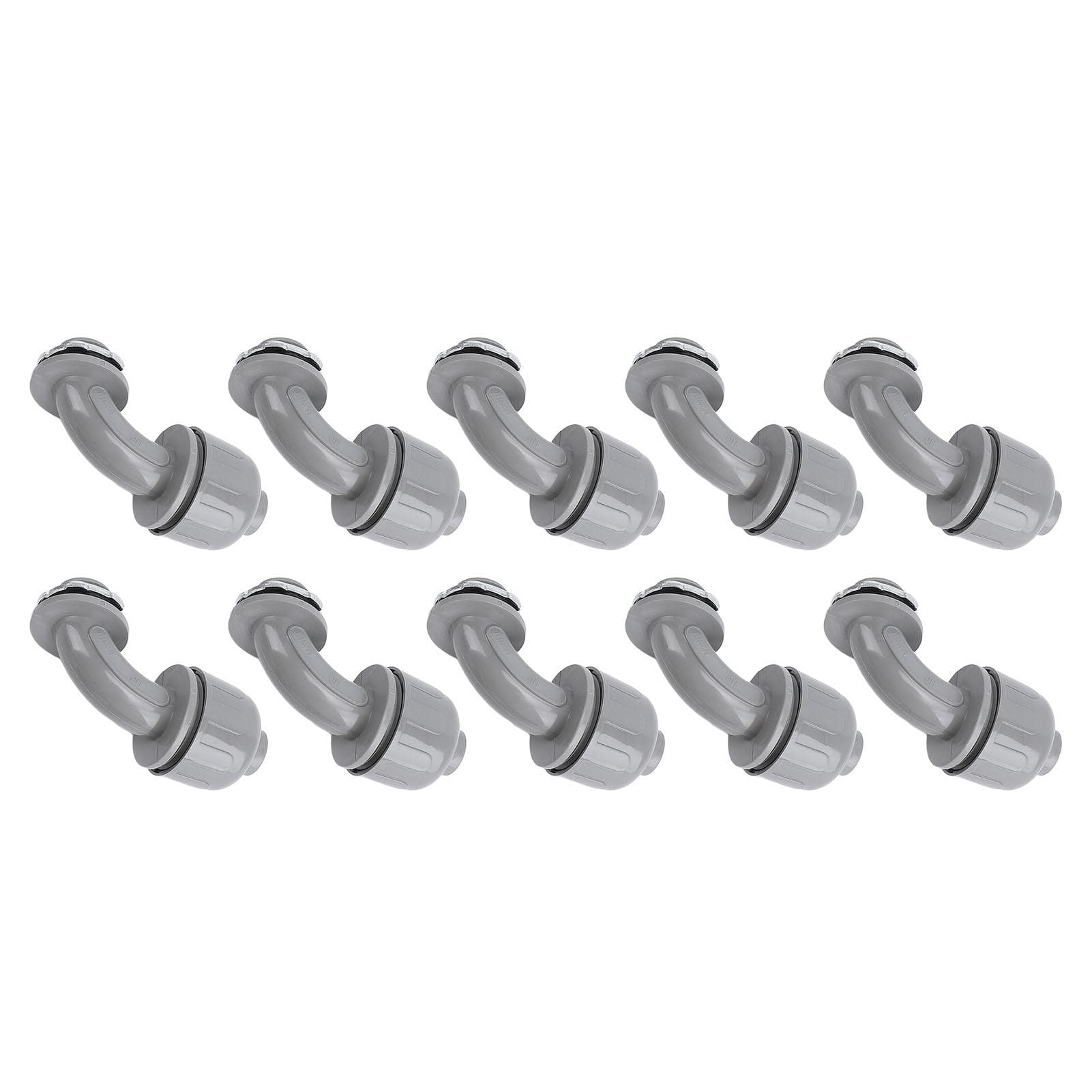 10Pcs 1in NPT Liquid Tight Connector Nylon 90 Degree Flexible Non Metallic Electrical Conduit