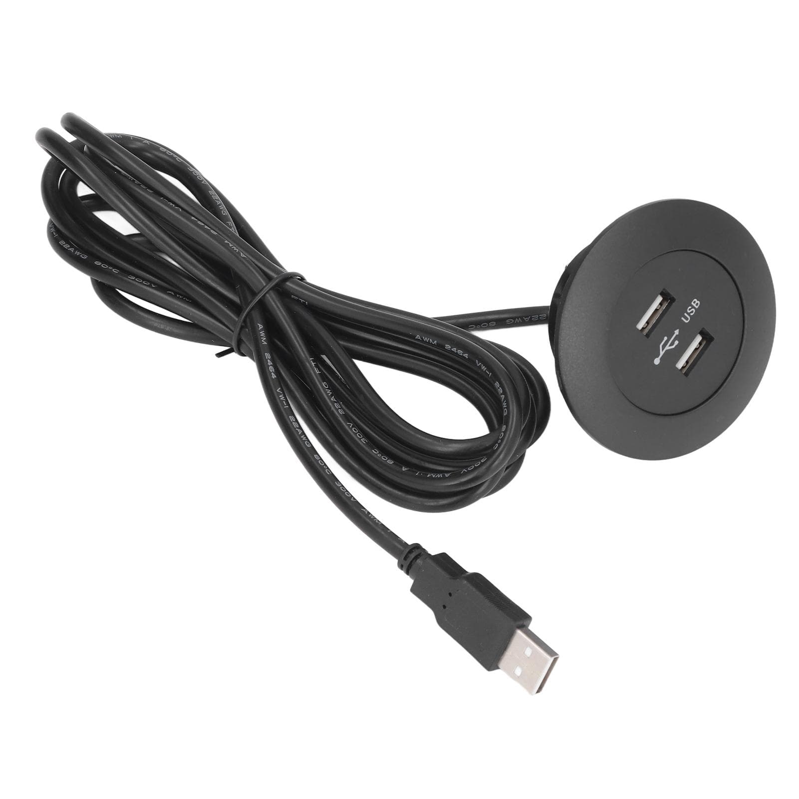 Sofa USB Charging Socket Flush Mount Installation Dual USB Charging Ports Socket for Home Use black