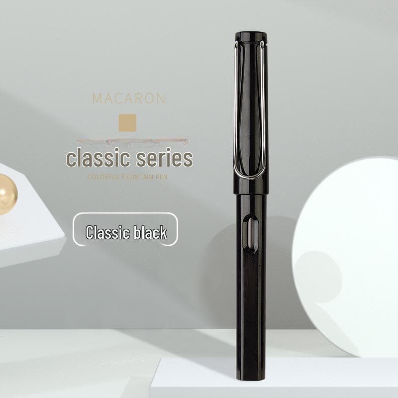 Colorful Student Fountain Pen with Replaceable Ink Capsule for Calligraphy and Correct Writing Posture +1 Black Ink Cartridge