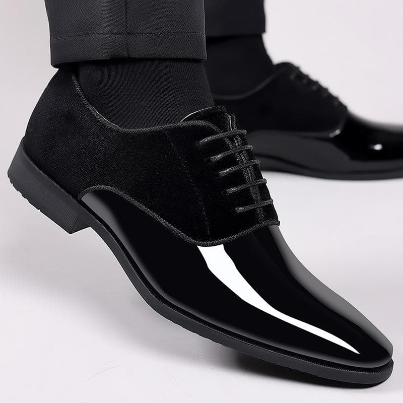Men's Formal Wear Business Leather Shoes Lightweight High-end Trendy Men's Single Shoes Low-top British Pointed Toe Spot Wedding Groom Shoes 47 black