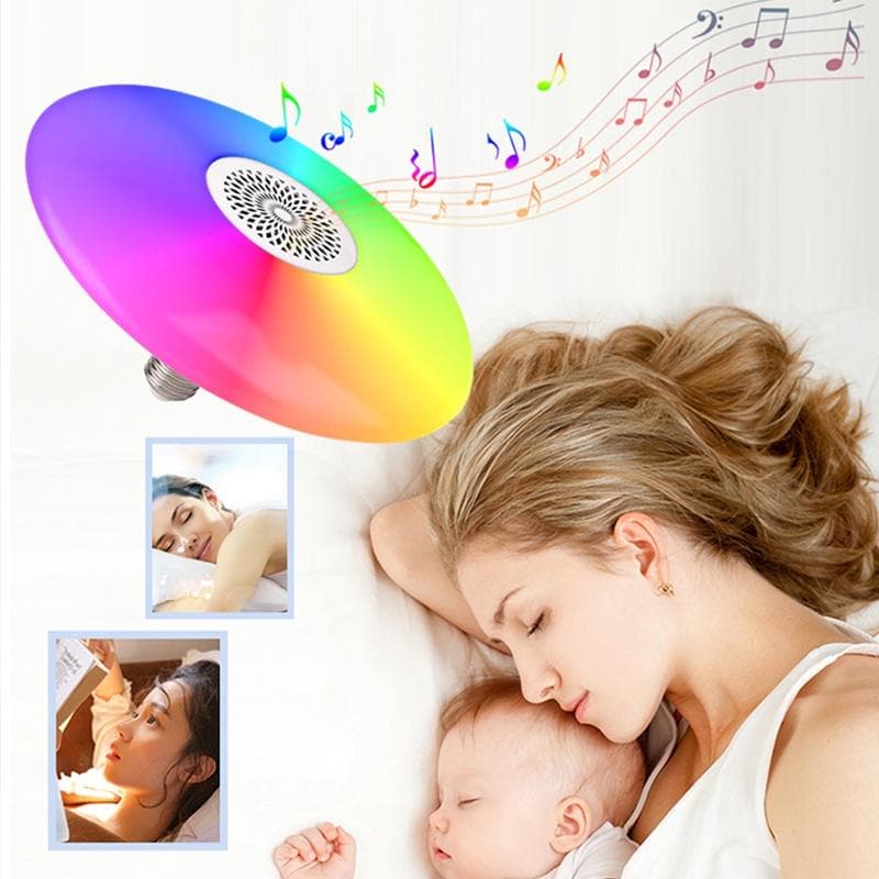 48W/28W/18W E27 LED Ceiling Light Bulb with bluetooth Speaker Dimmable Modern Music Lamp with Remote for Home Party S