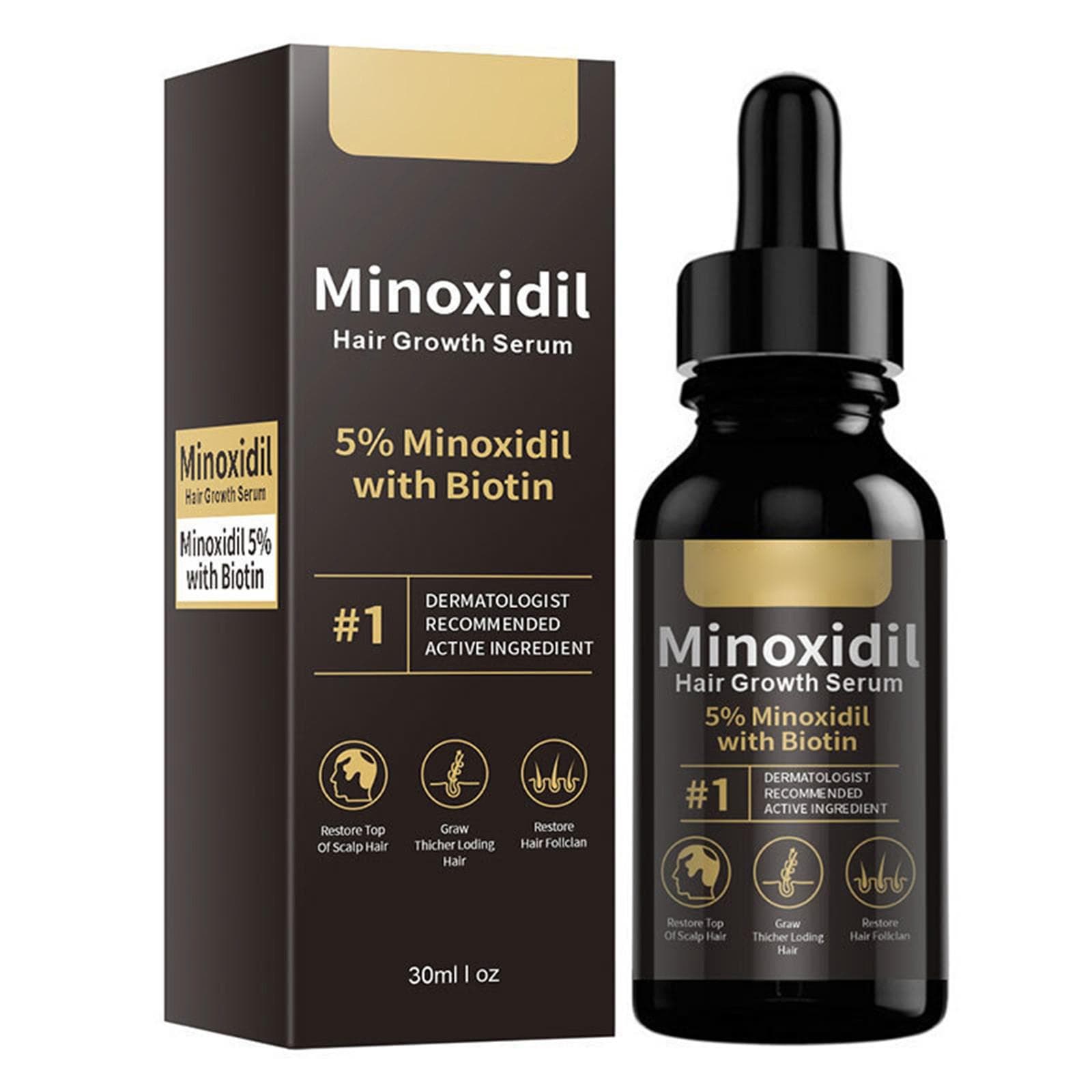 5% Hair Growth For Men And Women - Infused With Biotin, And Panthenol, Prevent Hair Loss 30ml One Size