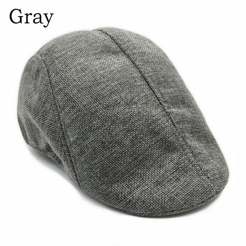 Mens Classic Beret Cabbie Hat Flat Cap Golf Driving Hat Caps Peaky Boys Country Newsboy gray