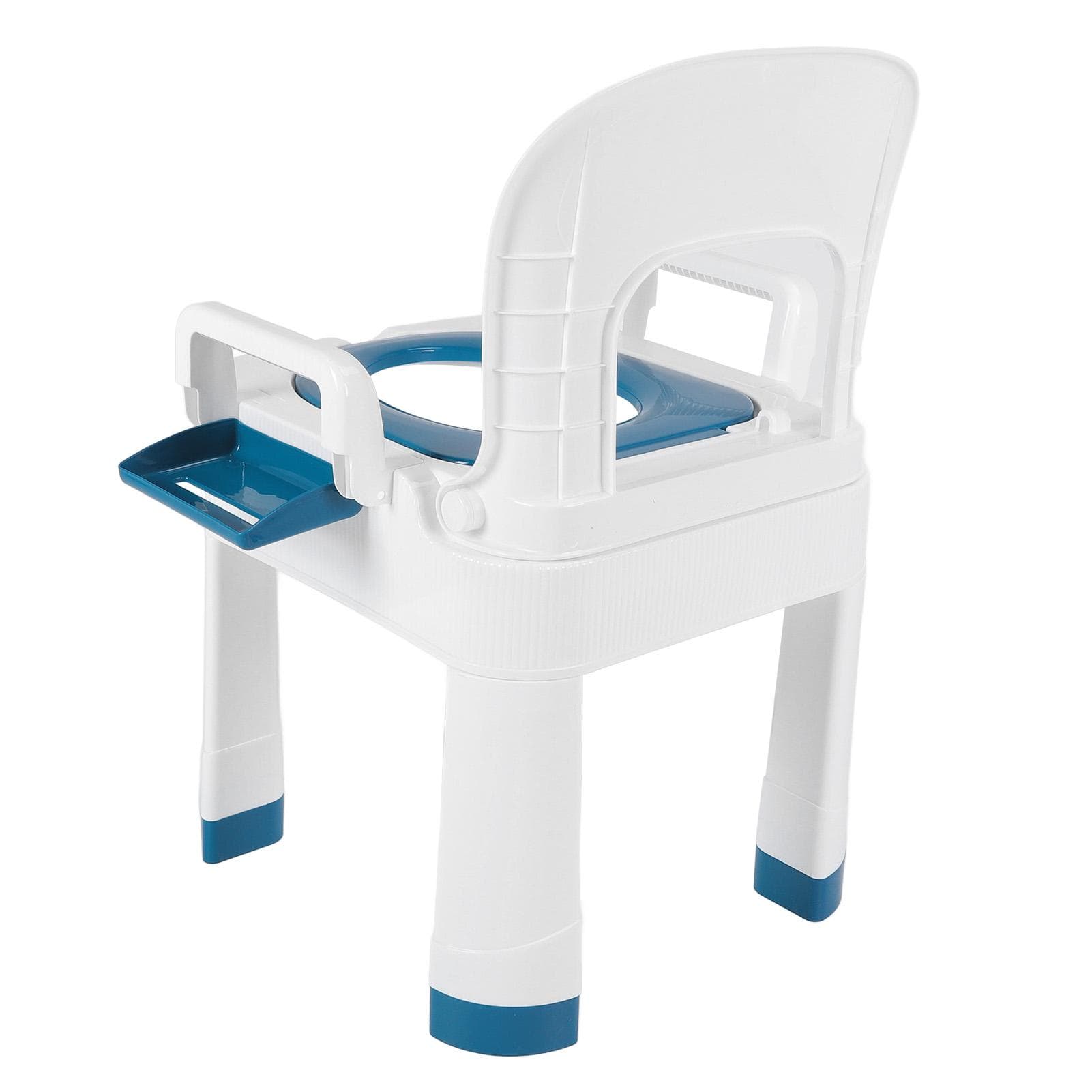 Folding Squat Toilet Commode Chair Shower Toilet Chair with Widened Armrests for Elderly Pregnant