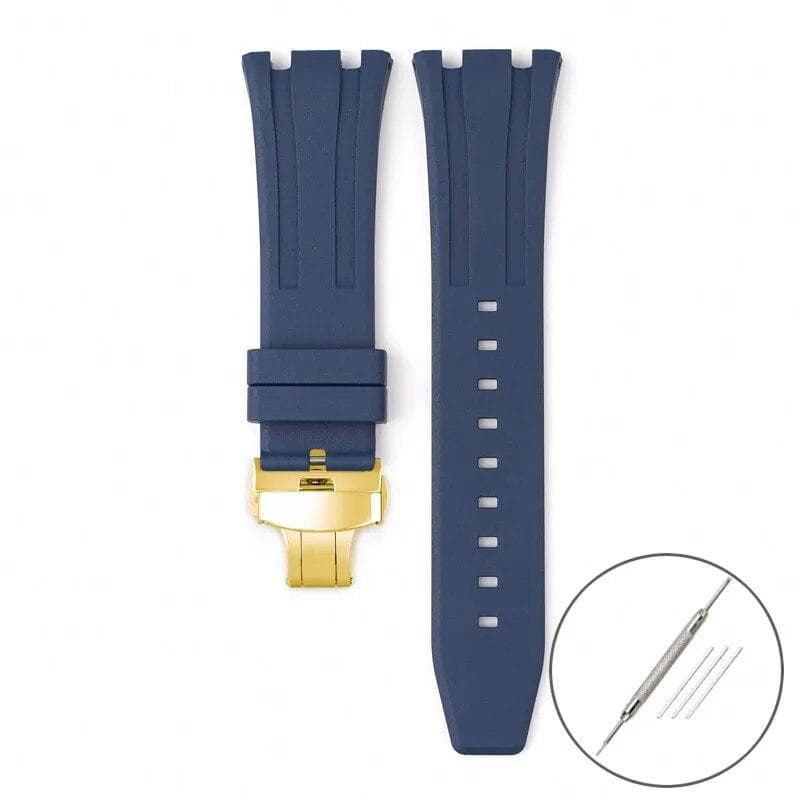 Fluoro Rubber Strap for Audemars Piguet Royal Oak 15400 15500 26331 Butterfly Buckle Men Soft FKM Replace Watch Band for AP 26mm 26mm