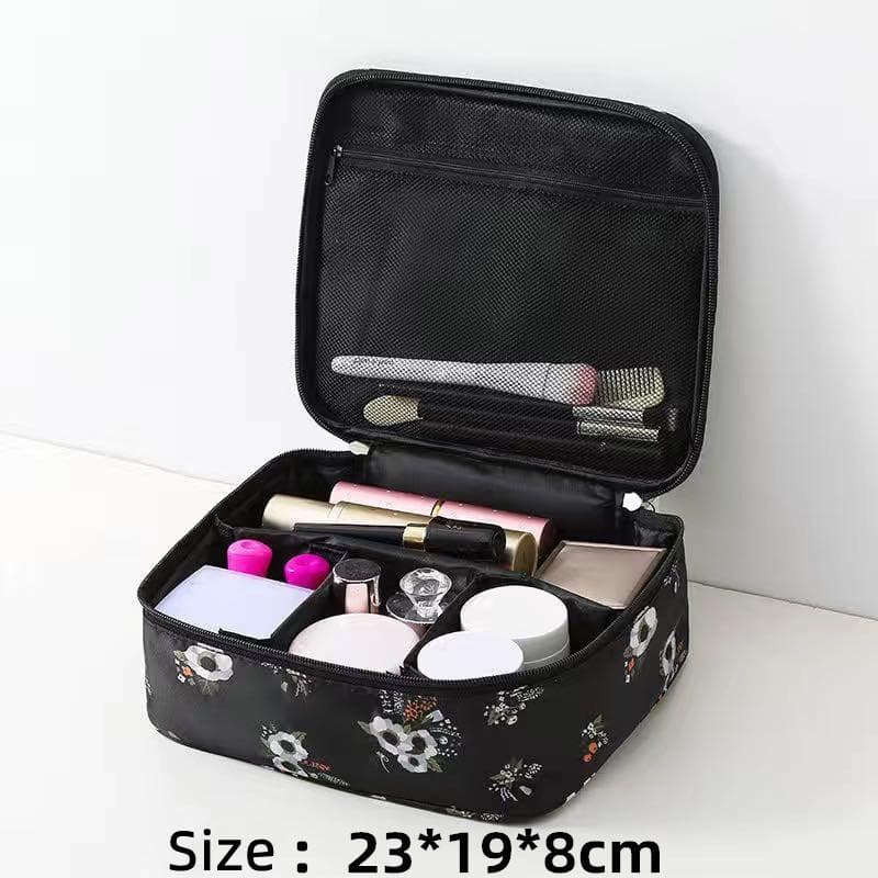 Outdoor Travel Cosmetic Bag Handbag Large-capacity Portable Makeup Bag Women's Compartment Korea Cosmetic Storage Bag Waterproof navy blue