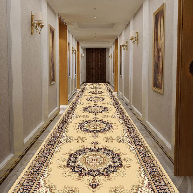 Long Persian Carpet Vintage Home Hallway Carpet Living Room Bedside Bedroom Area Rug Hotel Aisle Corridor Rug Entrance Anti-skid 80x100cm