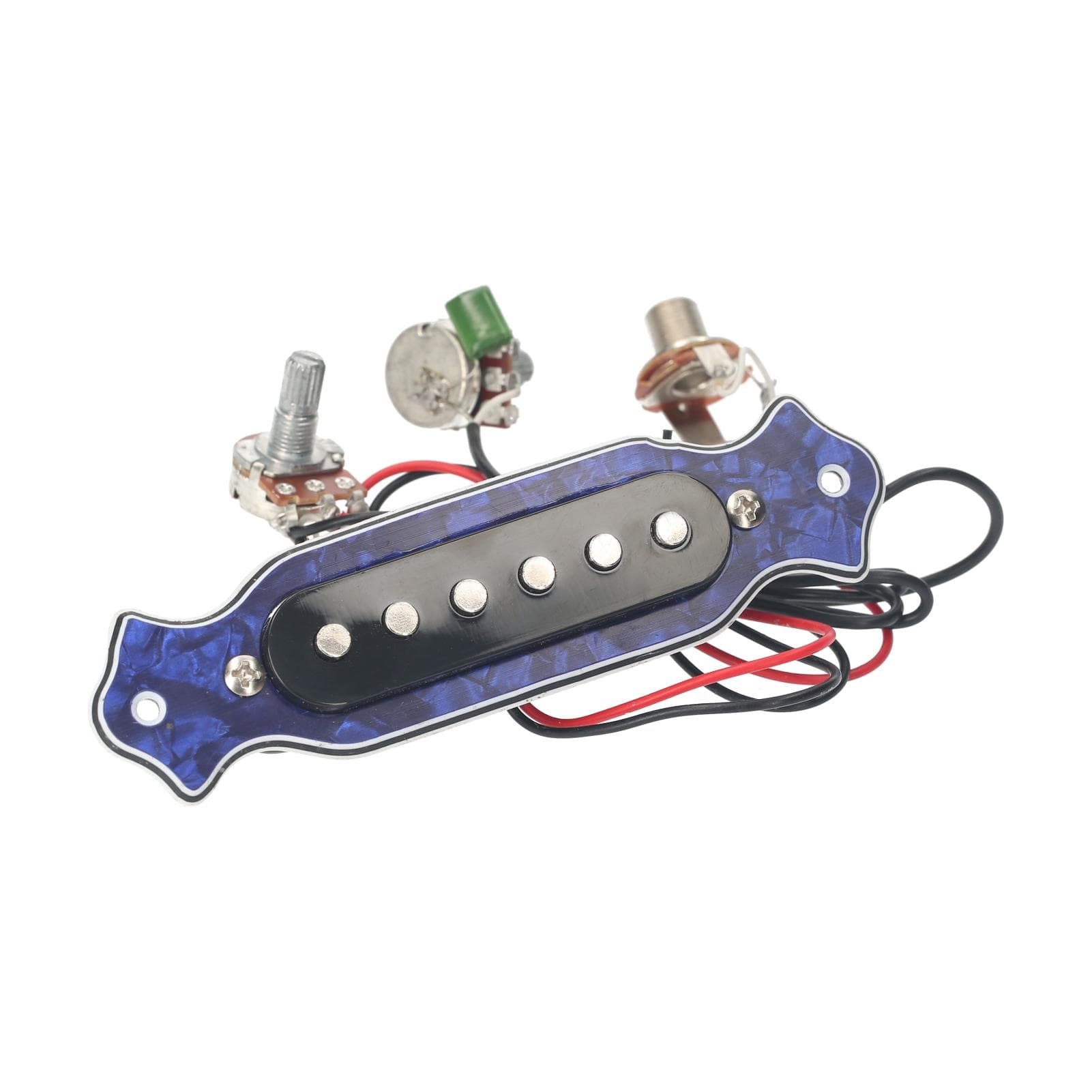 Electric Guitar Pickup Ready-to-Install Guitar Pickup Set with 6.35mm Jack Volume Tone Adjustment multicolored