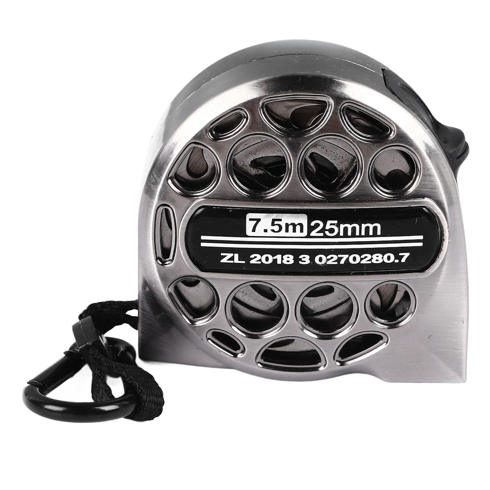 Stainless Steel Measuring Tape Double Sided Scale Hollow Design Retractable Metric Ruler for 7.5m / 24.6ft