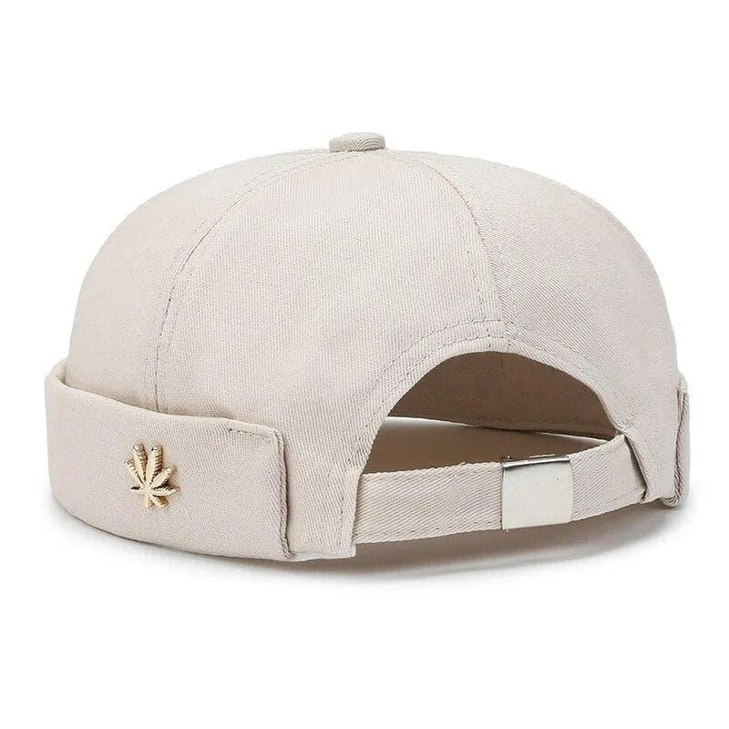 Beanie Melon Skin Hat Men's Leaf Soft Top Hat Women's Street Black Landlord Hat Tide Four Seasons Fashion And Versatile Hat One Size beige