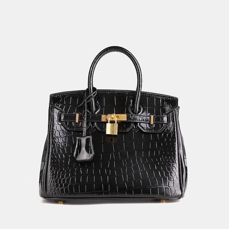 2024 Women's High-End Crocodile Pattern Platinum Shoulder Bag - European & American Fashion, Large-Capacity Crossbody Handbag Small 25*13*20cm