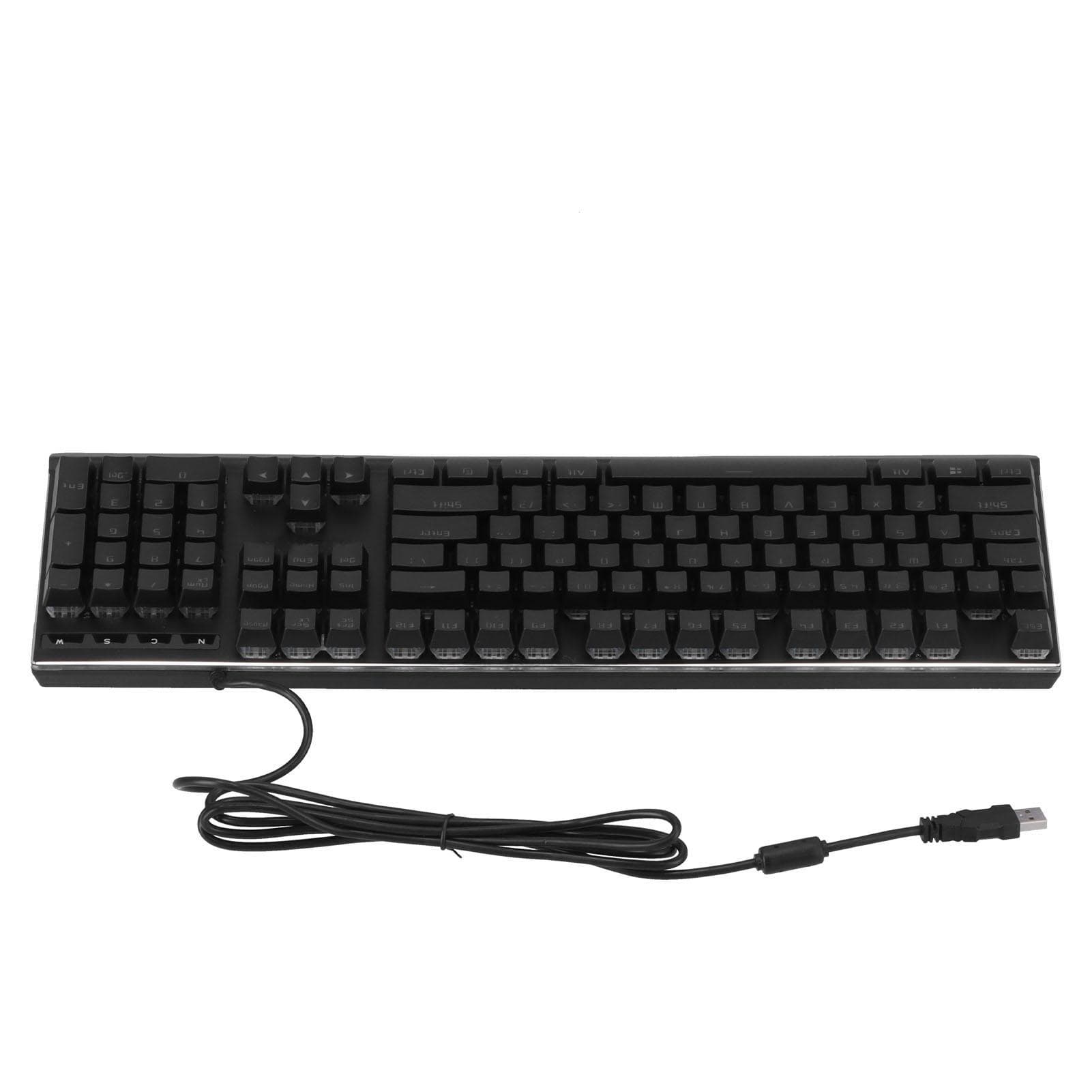 Mechanical Keyboard Wired Fullspeed USB2.0 Port Portable 104 Keys Gaming Keyboard for Computer
