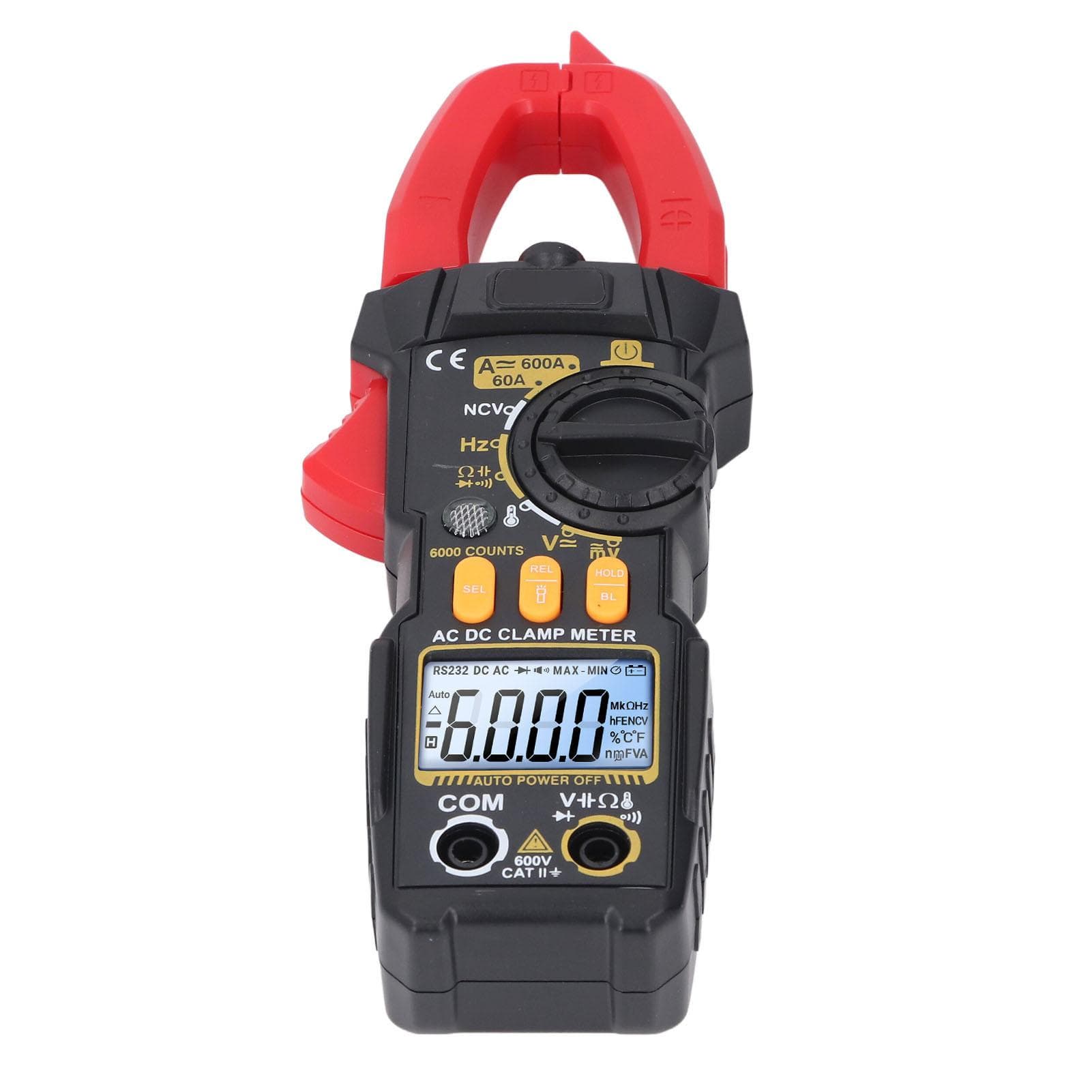 Digital Clamp Meter LCD Display 6000 Counts Multimeter for AC DC Current Voltage Diode Temperature
