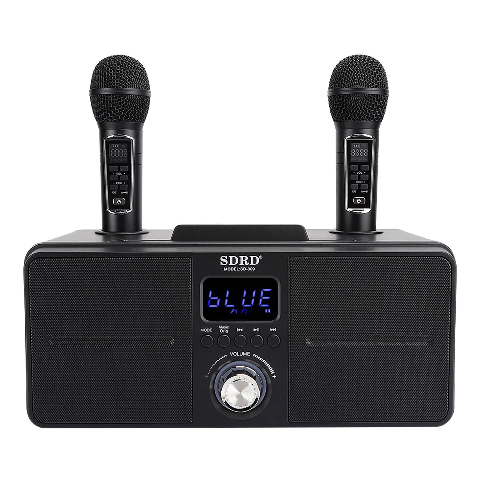 Family KTV High Quality Sound Kit Integrated Wireless Microphone Live o Card Bluetooth Karaoke black