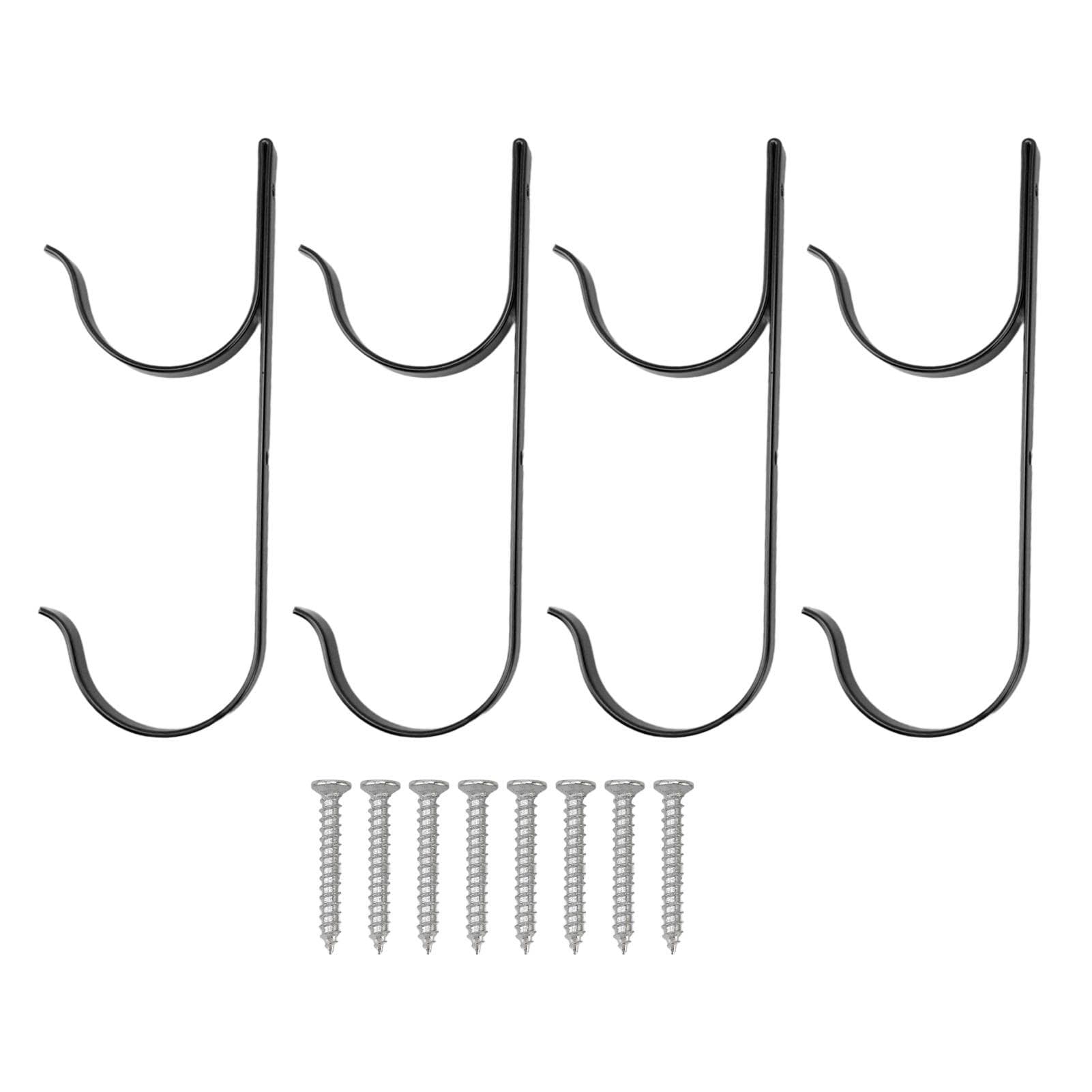 4 Sets Pool Pole Hanger Professional Aluminium Alloy Pool Holder Hook for Poles Brushes Vacuum black