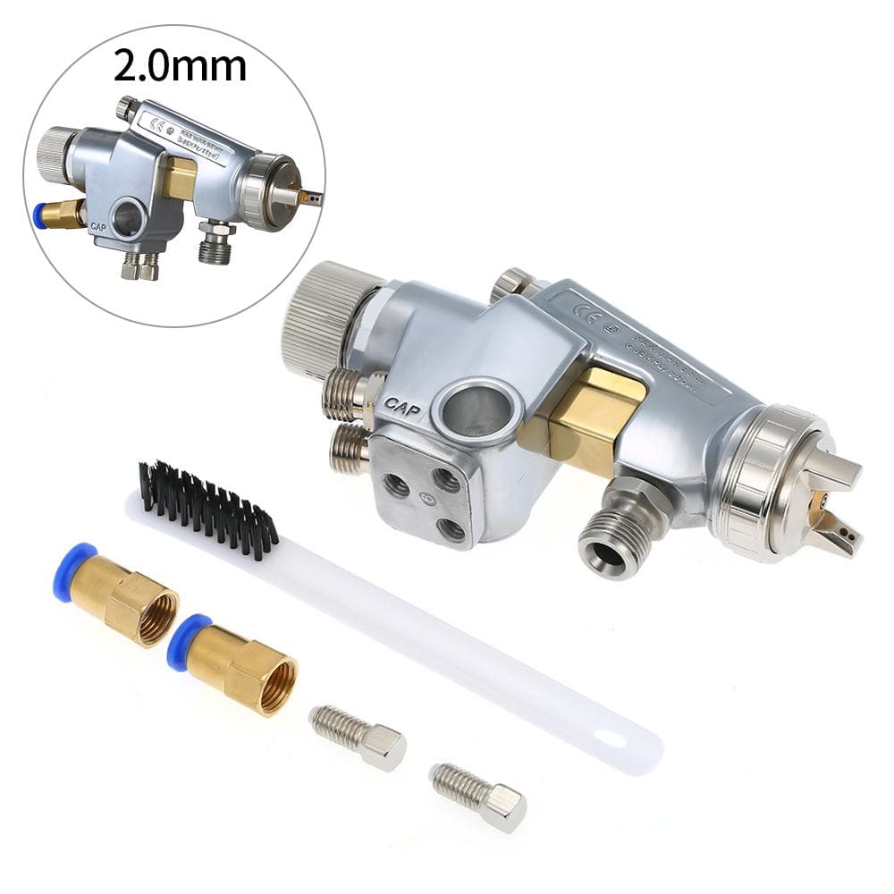 WA-200-152P 1.5mm Automatic Paint Sprayer Industrial Spraying Tool Pressure Feed Auto-spraying Oil 2.0mm nozzle silver