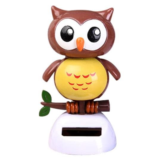 Cute Owl Solar Power Swinging Doll Car Interior Dashboard Ornament Decor Gift coffee
