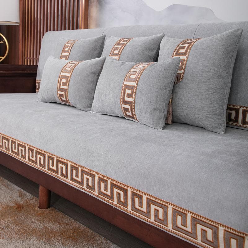 New Chinese Style Chenille Sofa Cushion Non-Slip Solid Sofa Covers for Living Room Universal for All Seasons Sofa Cover Armchair 70x70cm 1pcs