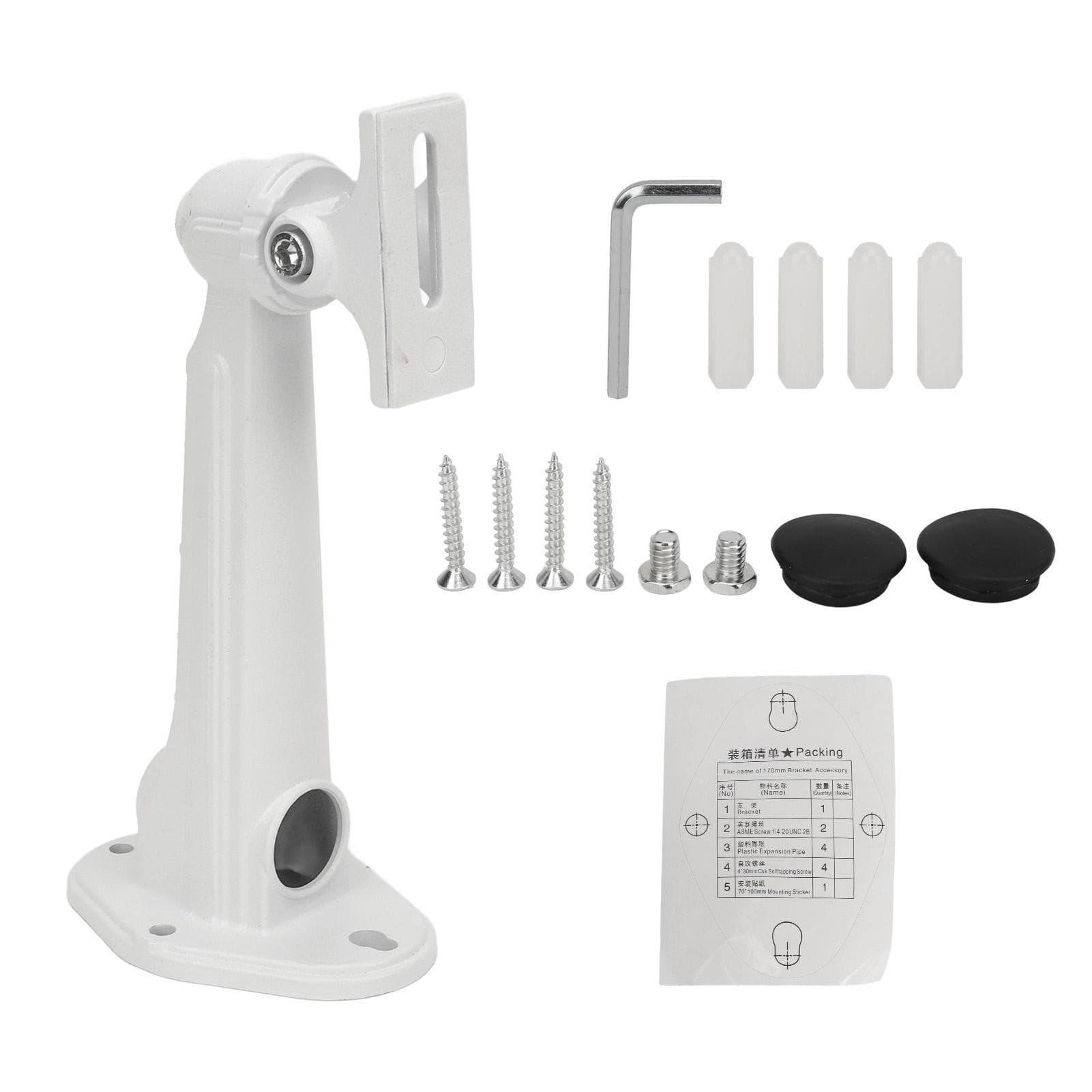 Surveillance Bracket Aluminum Alloy 180 Degree Adjustment Indoor Outdoor Wall Ceiling Mount Camera