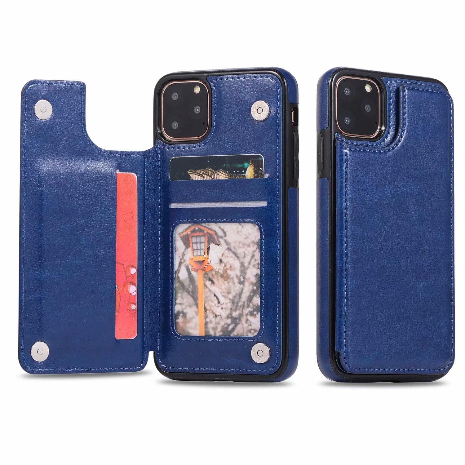 Leather Wallet Case Flip Cover for iPhone 16 15 14 13 12 11 Pro Max 8 7+ XR XSMAX Samsung S25 S24 S23 S22 S21 S20 Plus S23FE A55 A14 A54 A53 iPhone 13 blue