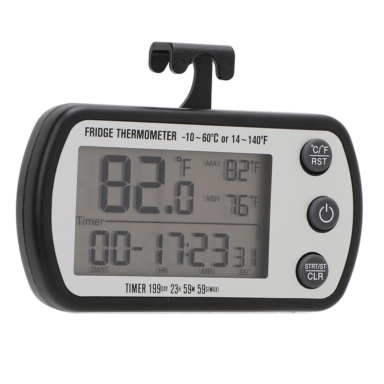 Refrigerator Fridge Thermometer Magnetic Suction IPX4 Waterproof LCD Display Refrigerator Tomer