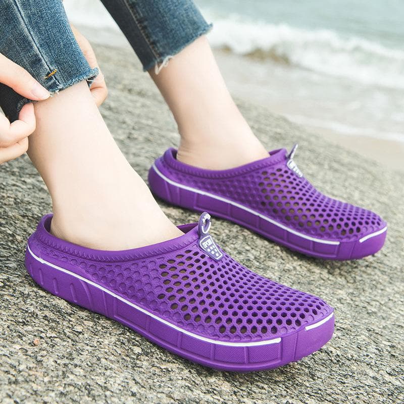 Women's Cross-Border Garden Shoes with Holes, Solid Color Shoes 40 purple