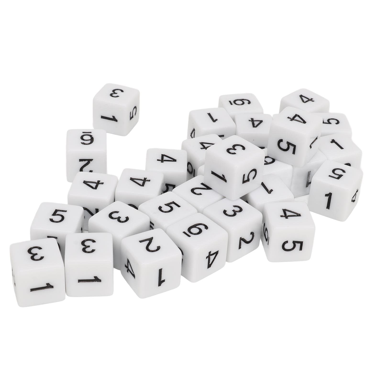 30PCS Dice Set 16mm 6 Sided Plastic Educational Number Dice Cubes for Math Games Table Games Board