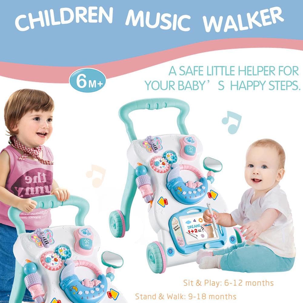 Baby Walker Multifuctional Toddler Walker Sit-to-Stand Learning Walker Toys multicolour