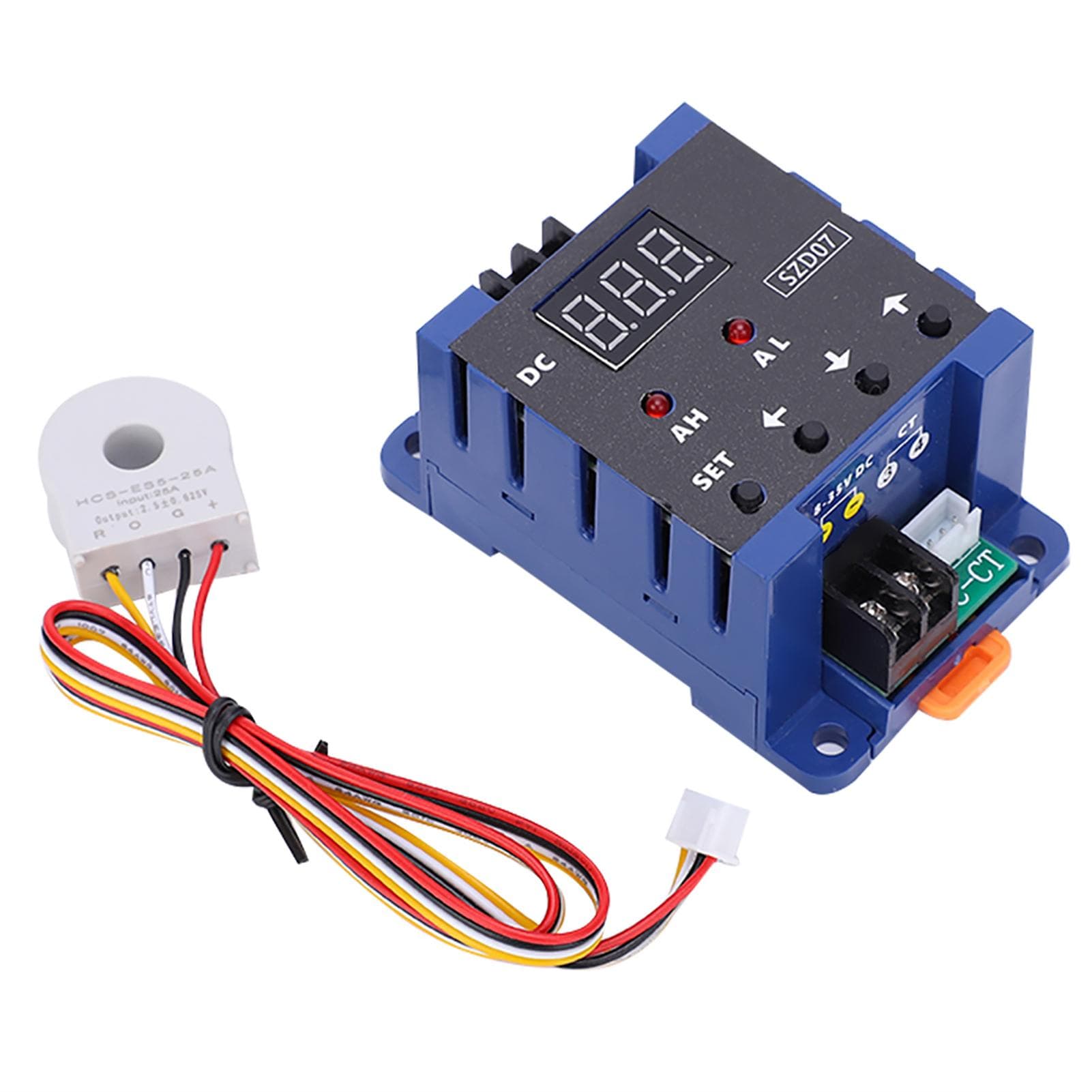 DC Digital Ammeter Current Sensor Switch Overlimit Alarm Overload Protection SZD07 DC8?35V